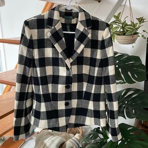 Lauren Ralph Lauren wool ladies jacket in cream and black